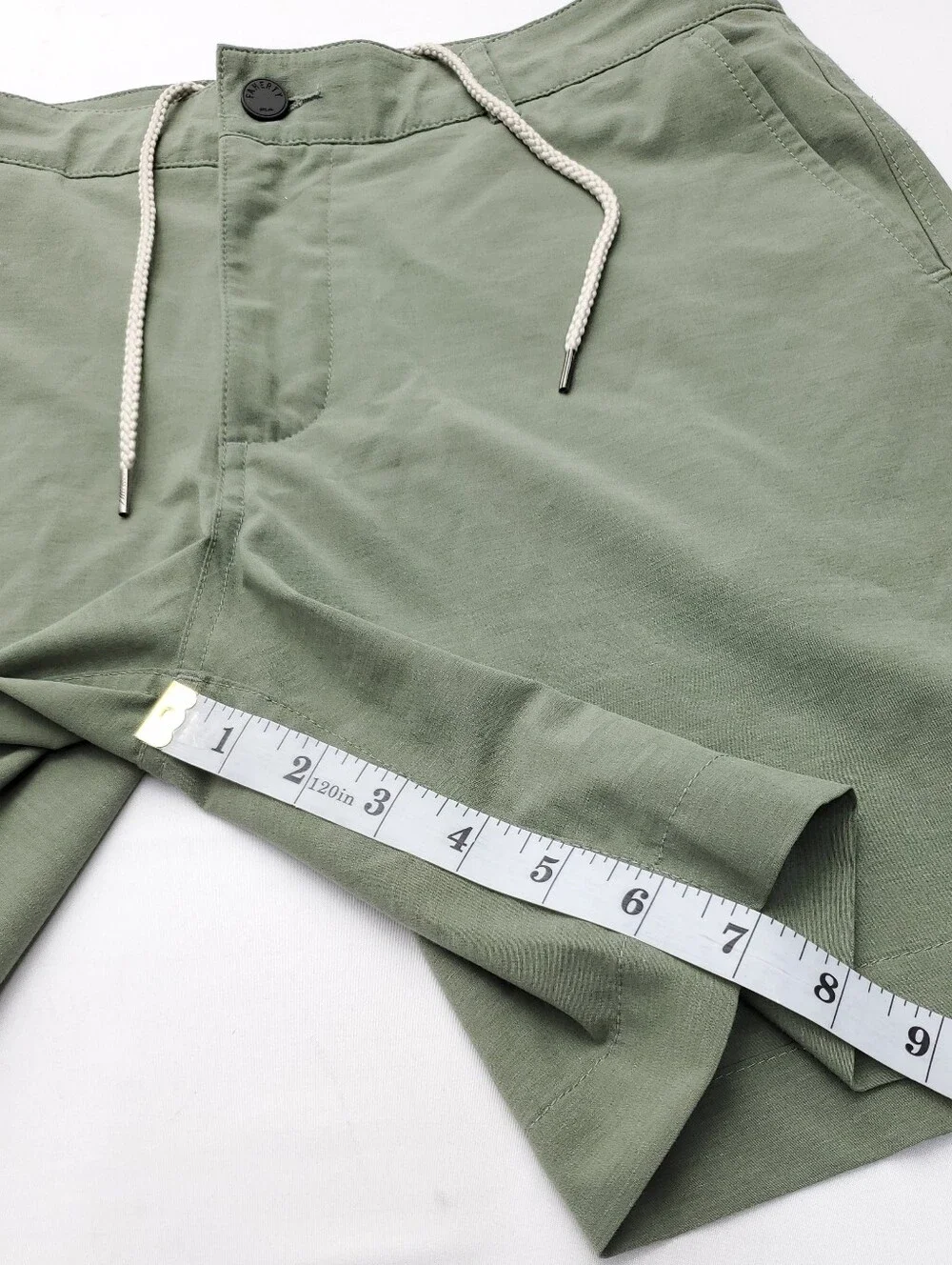 Faherty All Day Shorts Performance 9” Sage/Green Chino Belt Loop Preppy Size 30